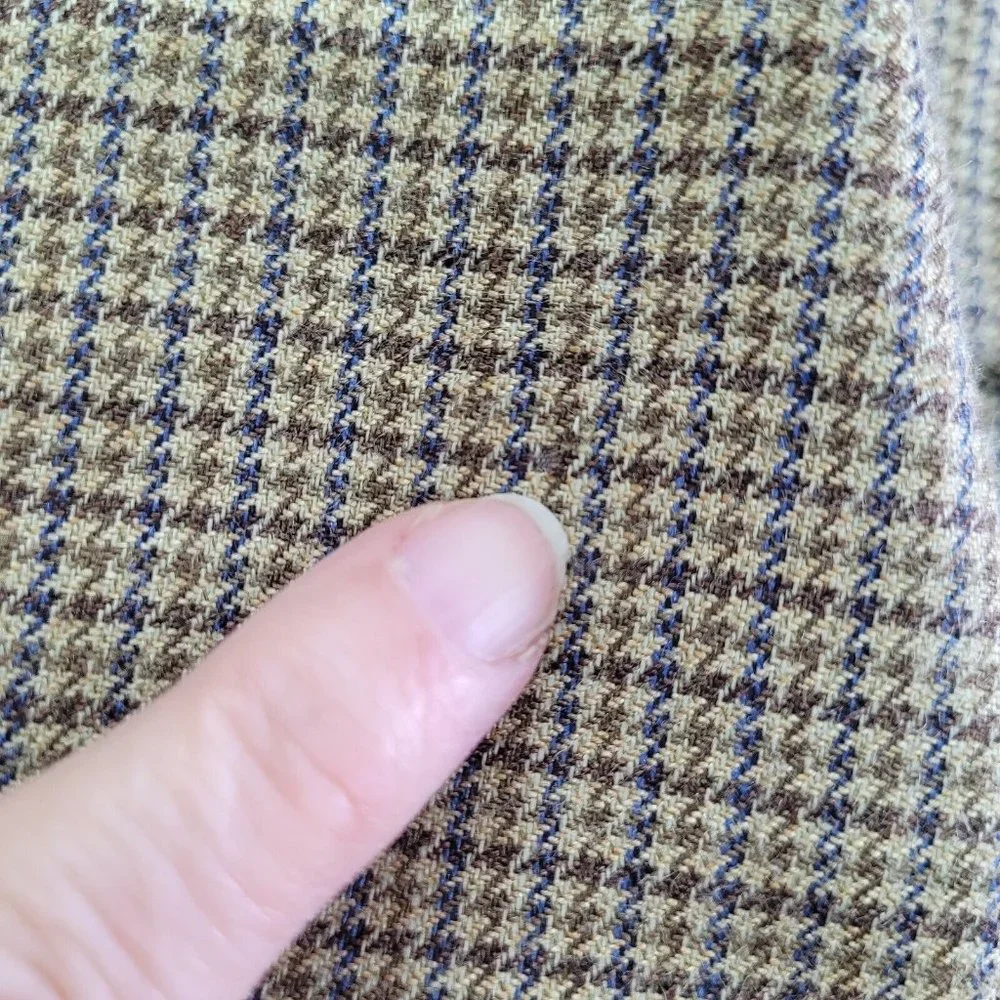 Ralph Lauren Blazer‎ Mens 46L Silk/Wool Houndstooth 2-Button Lined Sportcoat